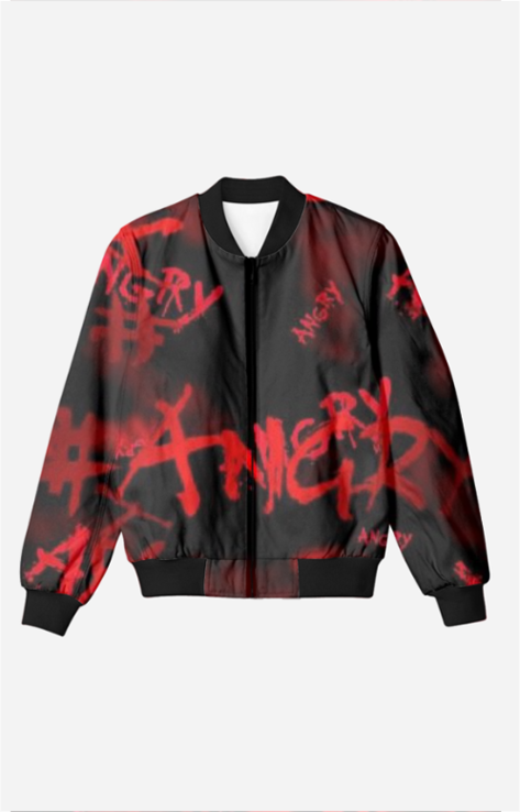 Graffiti Angry Bomber Jacket – Streetwear Statement Piece