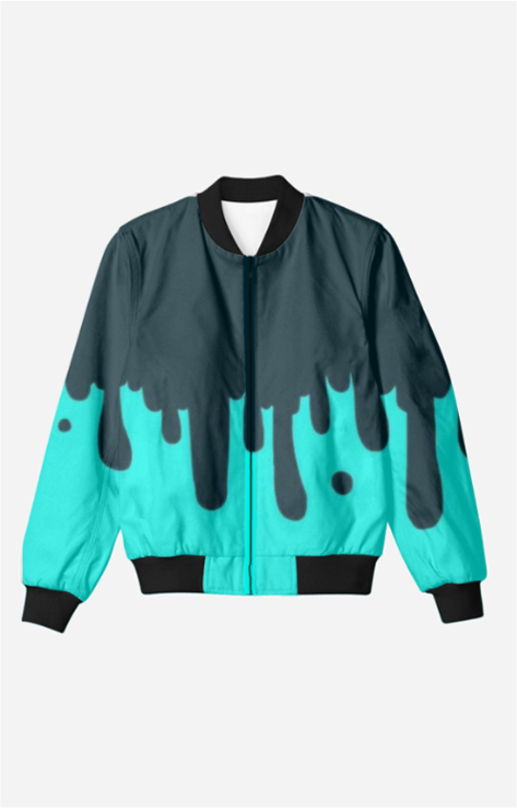 Monochrome Drip Bomber Jacket – Streetwear