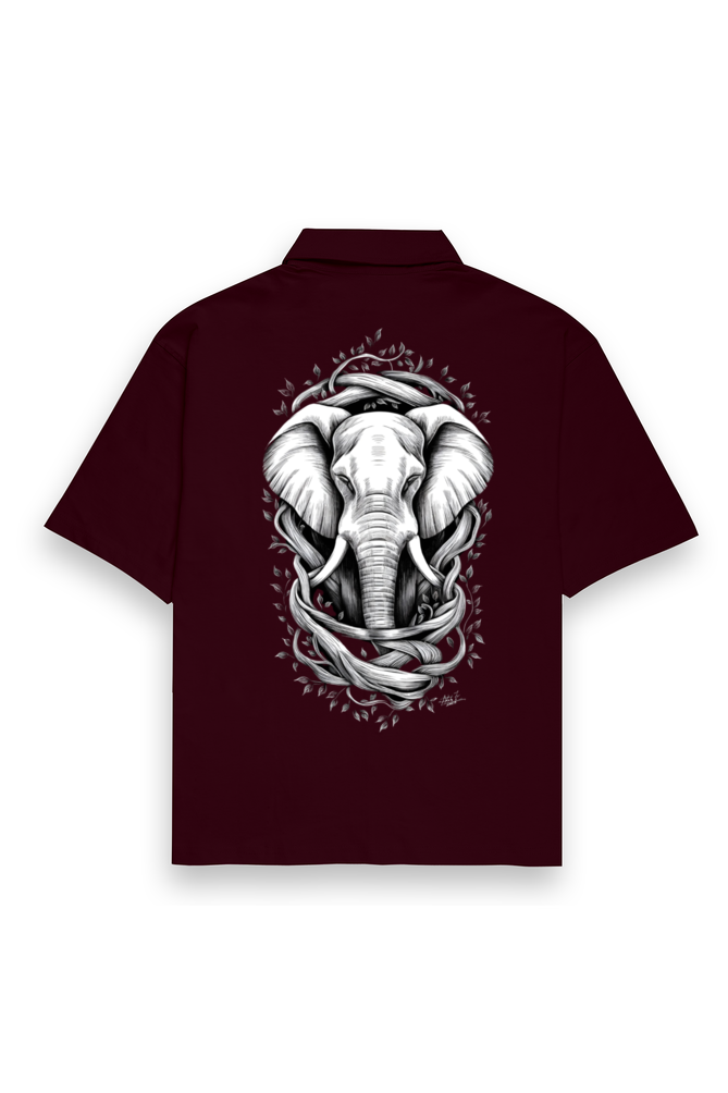 Elephant Printed Oversized Shirt