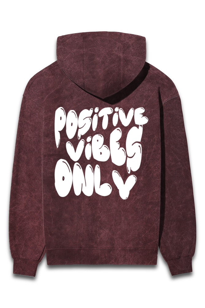 "Positive Vibes Only Acid Wash Hoodie"