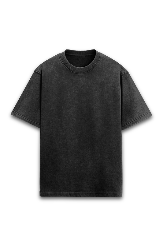 Black Acid Wash Oversized T-Shirt