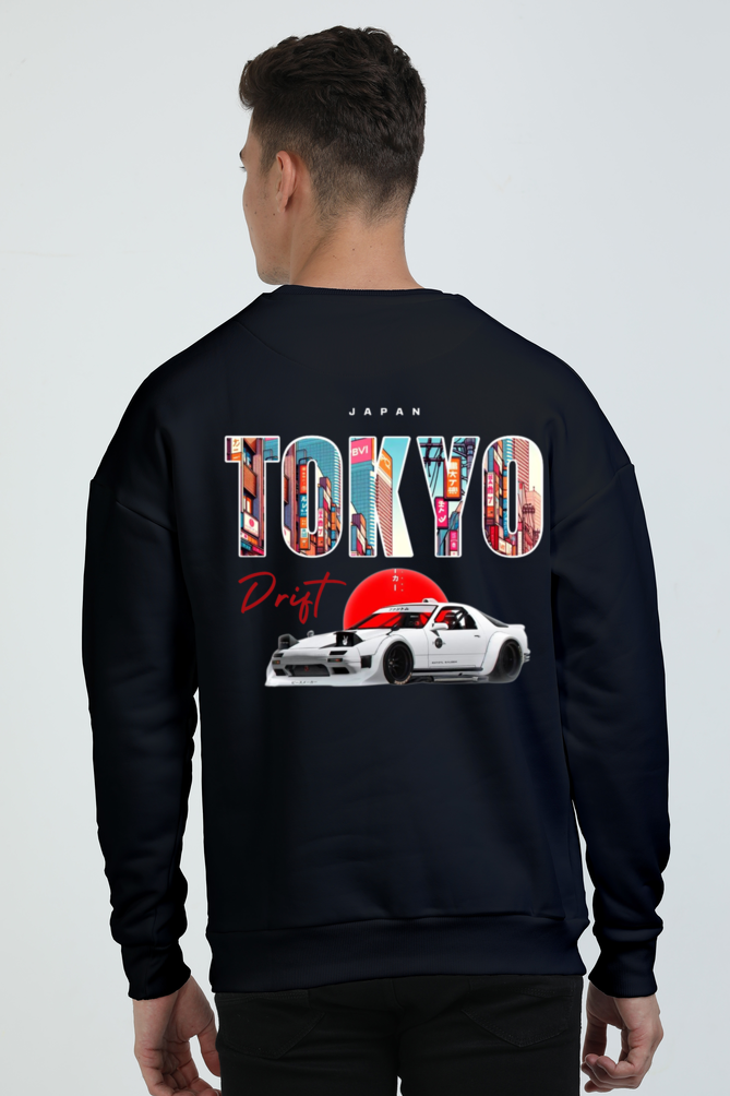 Lounge in Style: Trendy Tokyo Drift Printed Oversized Sweatshirt