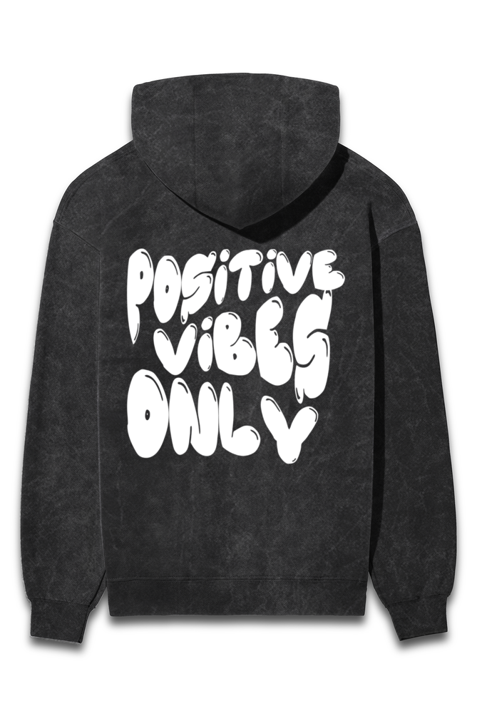 "Positive Vibes Only Acid Wash Hoodie"