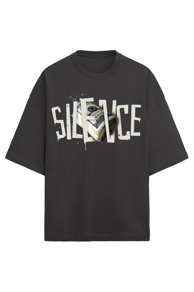 Luxurious 'SILENCE' Terry Oversized T-Shirt