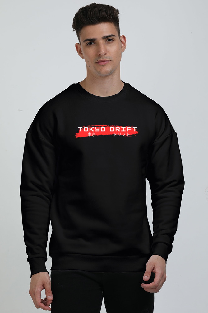 Lounge in Style: Trendy Tokyo Drift Printed Oversized Sweatshirt