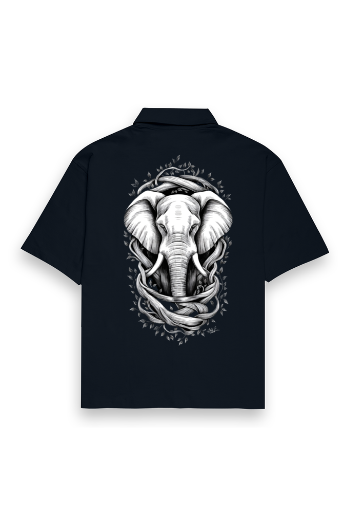 Elephant Printed Oversized Shirt