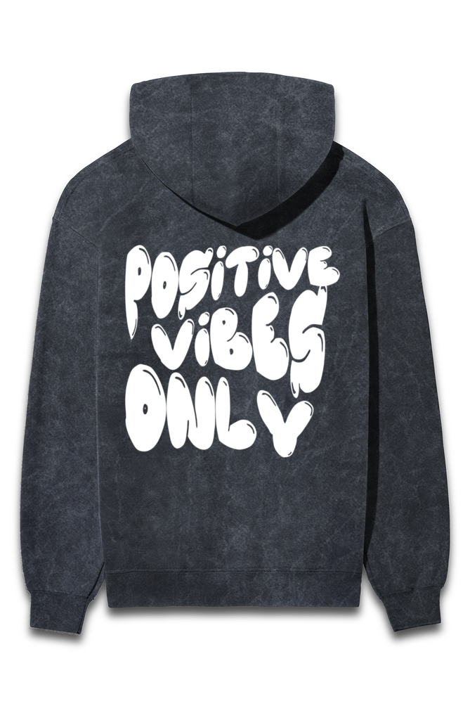 "Positive Vibes Only Acid Wash Hoodie"