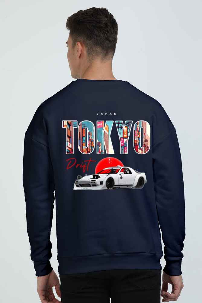 Lounge in Style: Trendy Tokyo Drift Printed Oversized Sweatshirt