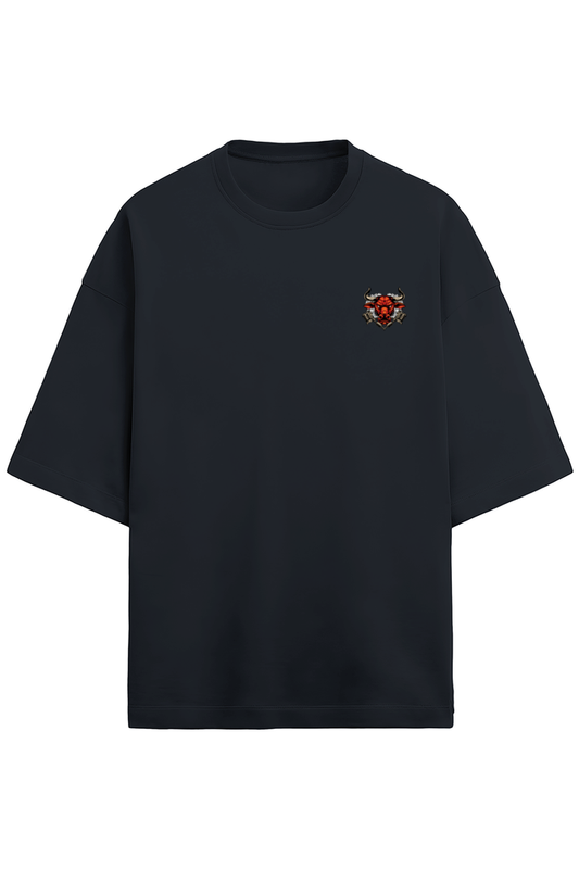 Angry Bull Printed Terry Oversized T-Shirt