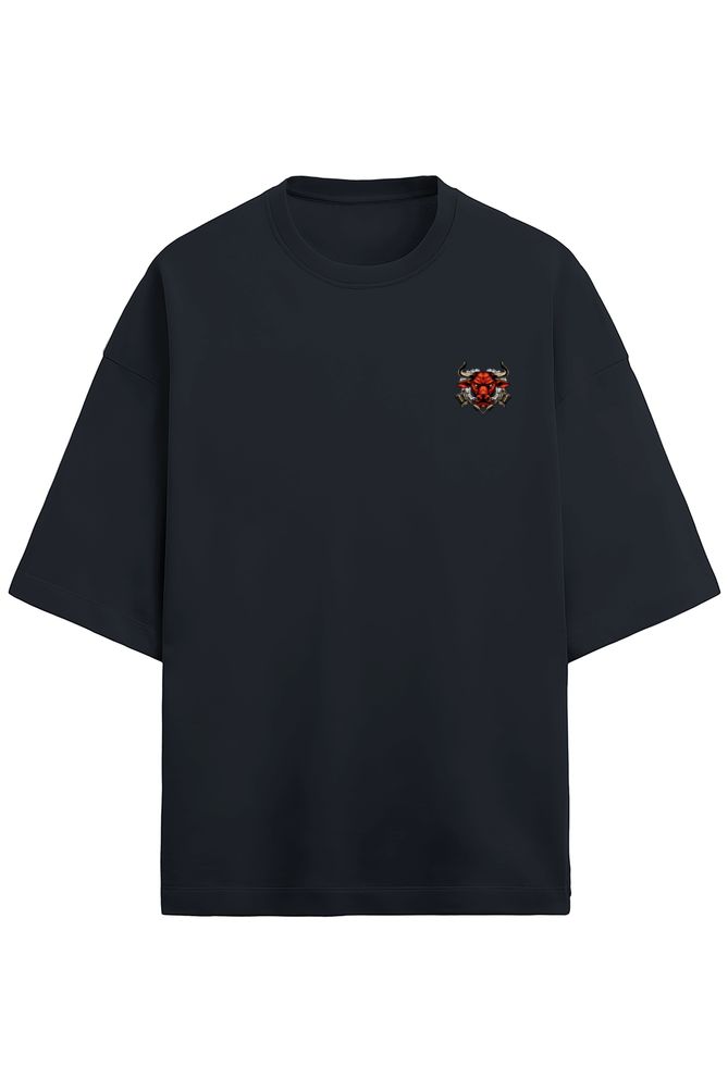 Angry Bull Printed Terry Oversized T-Shirt