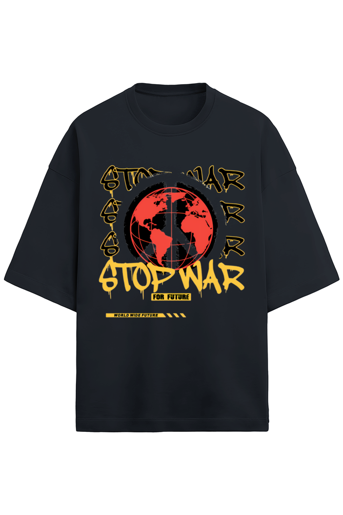 **“Stop War” Terry Oversized Tee**