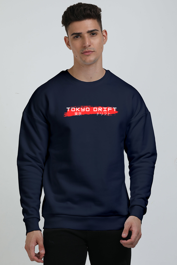 Lounge in Style: Trendy Tokyo Drift Printed Oversized Sweatshirt