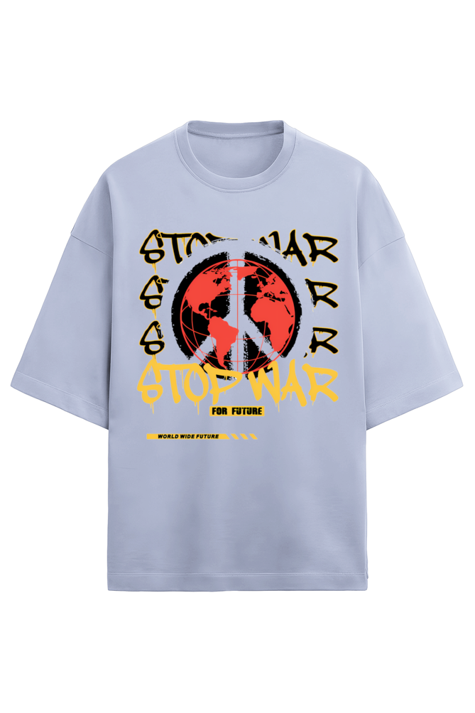 **“Stop War” Terry Oversized Tee**