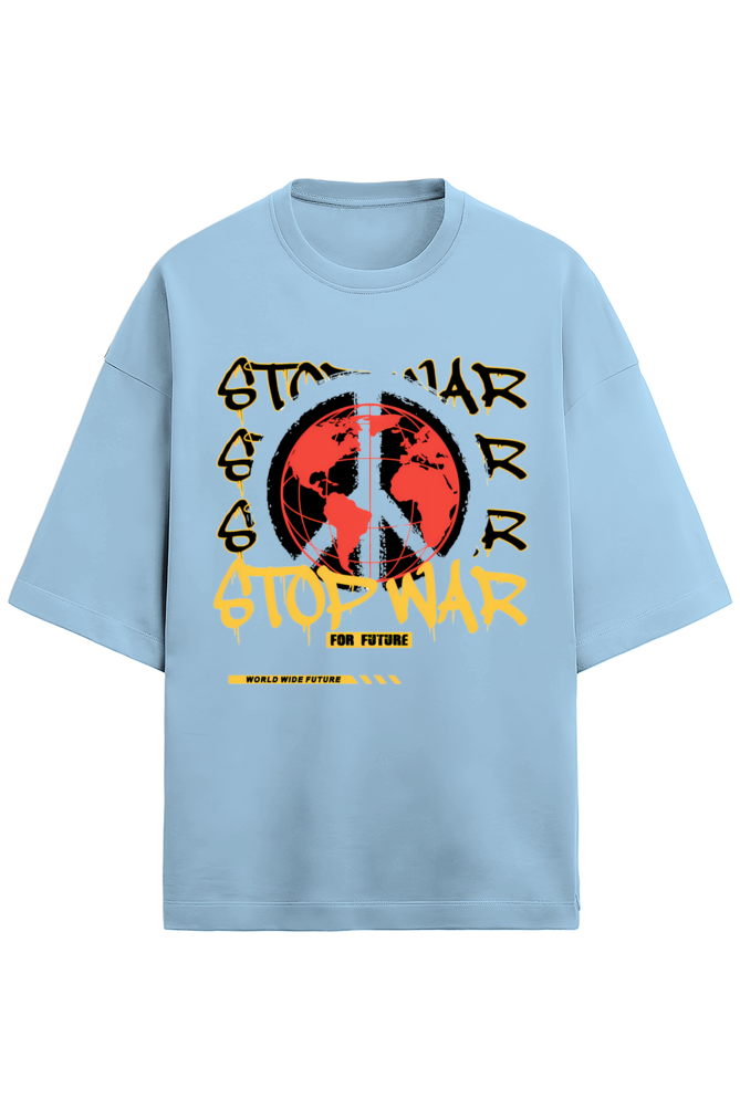 **“Stop War” Terry Oversized Tee**