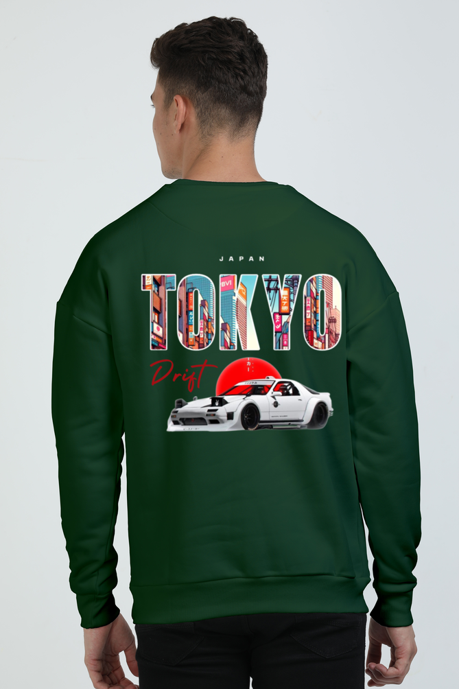 Lounge in Style: Trendy Tokyo Drift Printed Oversized Sweatshirt