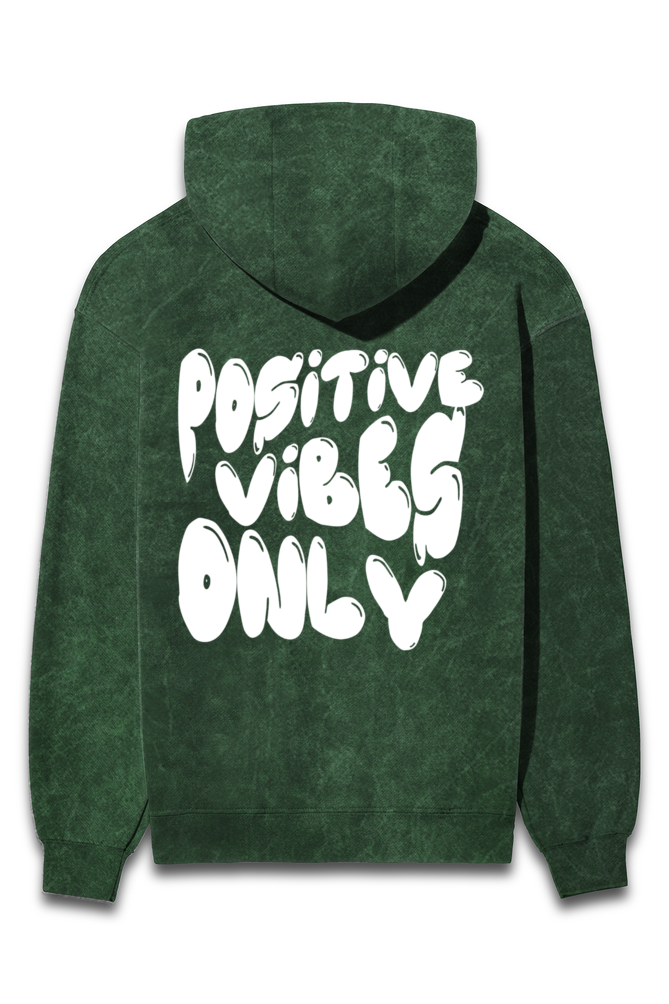"Positive Vibes Only Acid Wash Hoodie"
