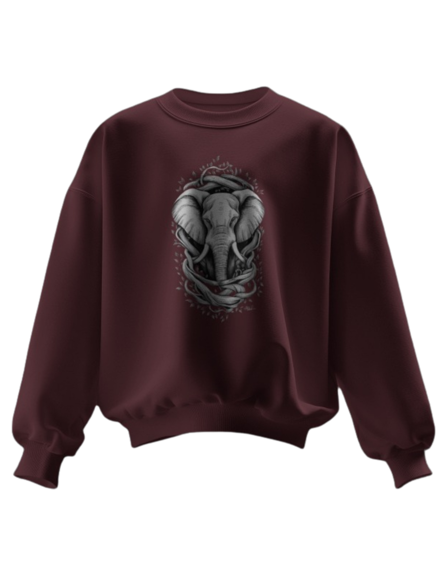 "Wild and Cozy: Oversized Sweatshirts Featuring Elephant Prints"