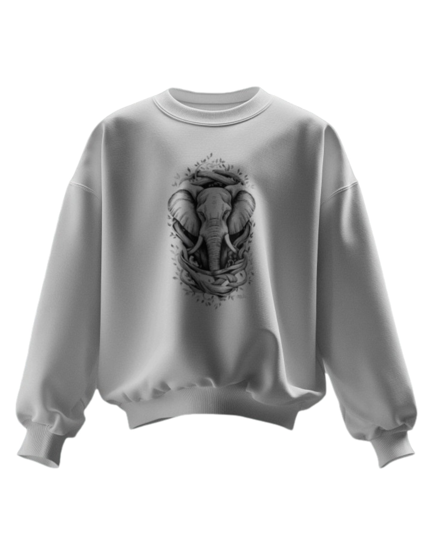 "Wild and Cozy: Oversized Sweatshirts Featuring Elephant Prints"