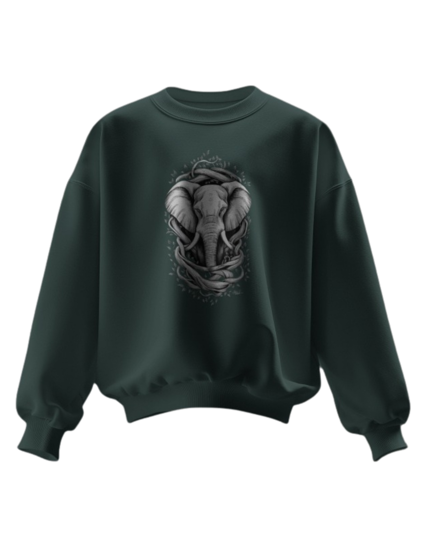 "Wild and Cozy: Oversized Sweatshirts Featuring Elephant Prints"