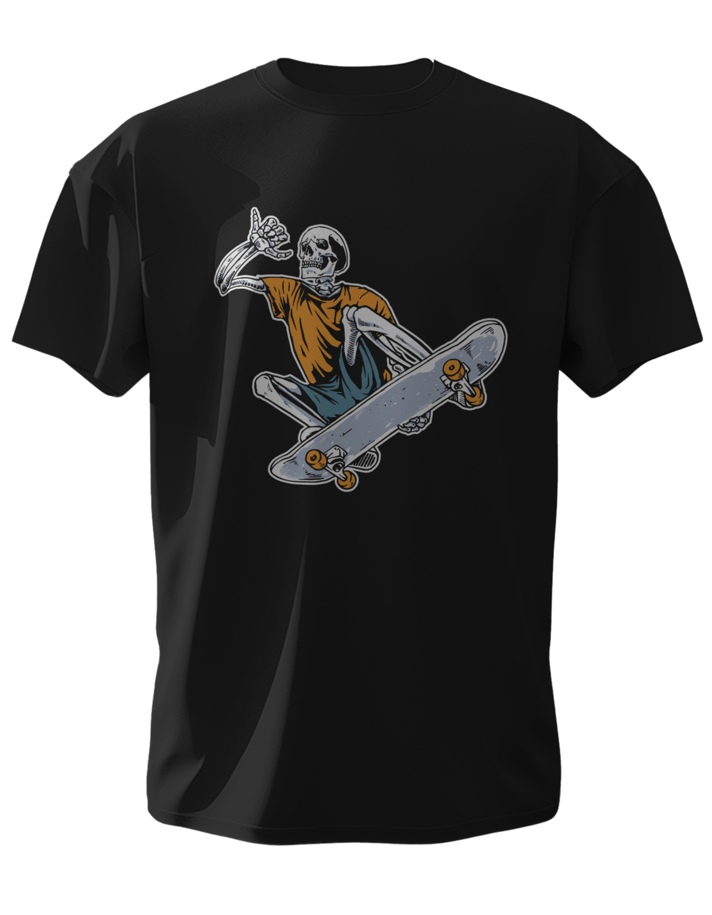 Round Neck Half Sleeve Classic T-Shirt with a graphic of a skateboarding character
