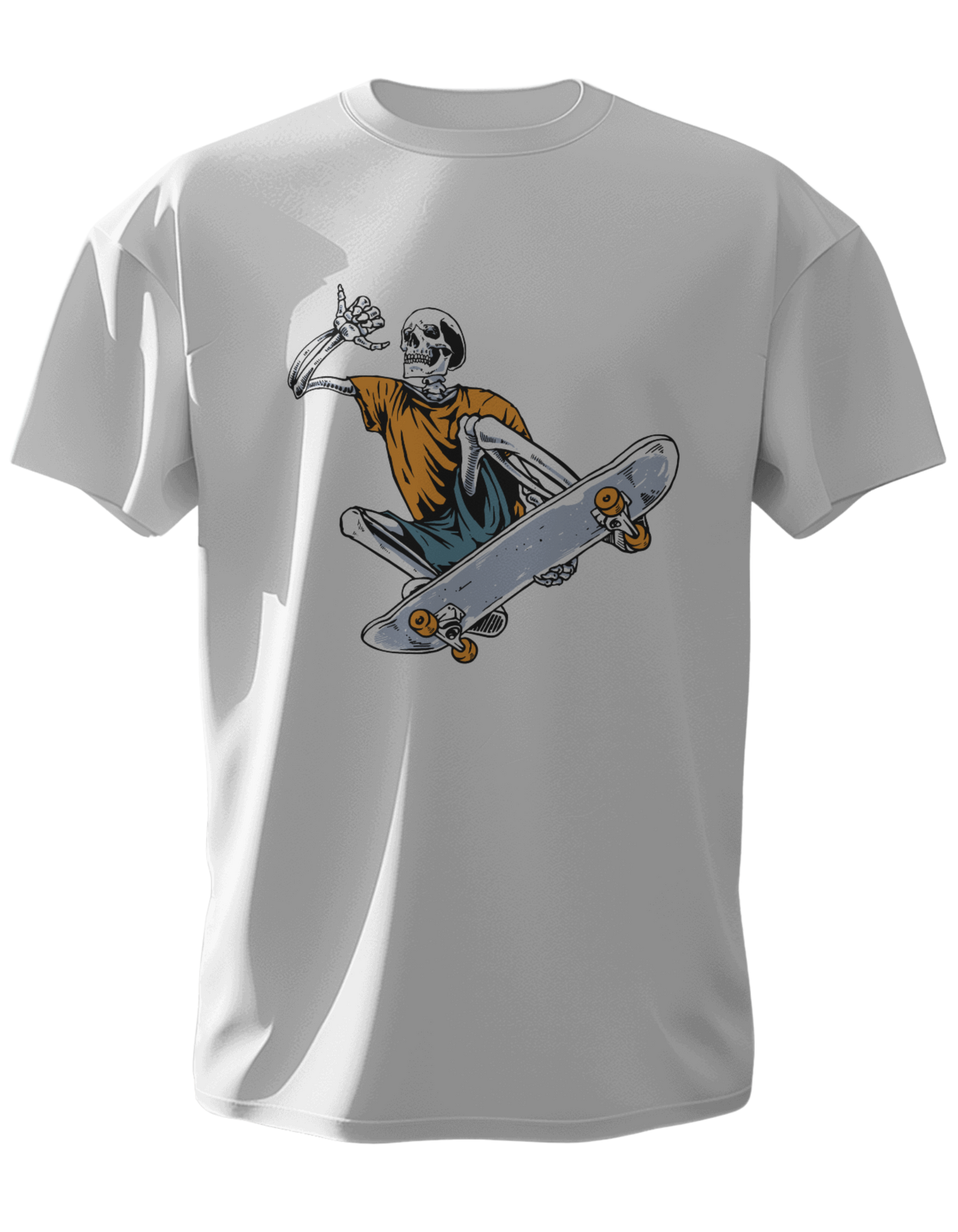 Round Neck Half Sleeve Classic T-Shirt with a graphic of a skateboarding character
