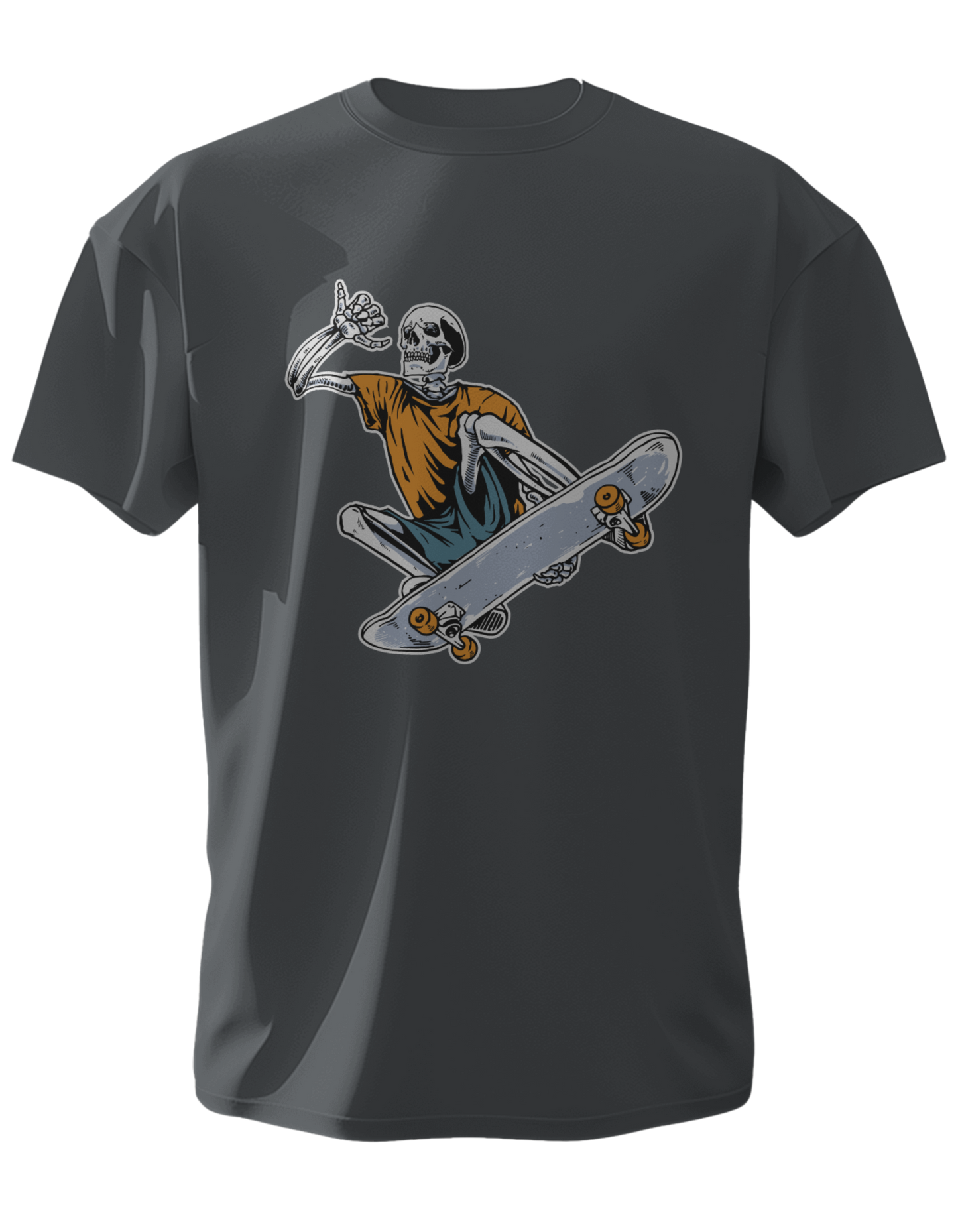 Round Neck Half Sleeve Classic T-Shirt with a graphic of a skateboarding character