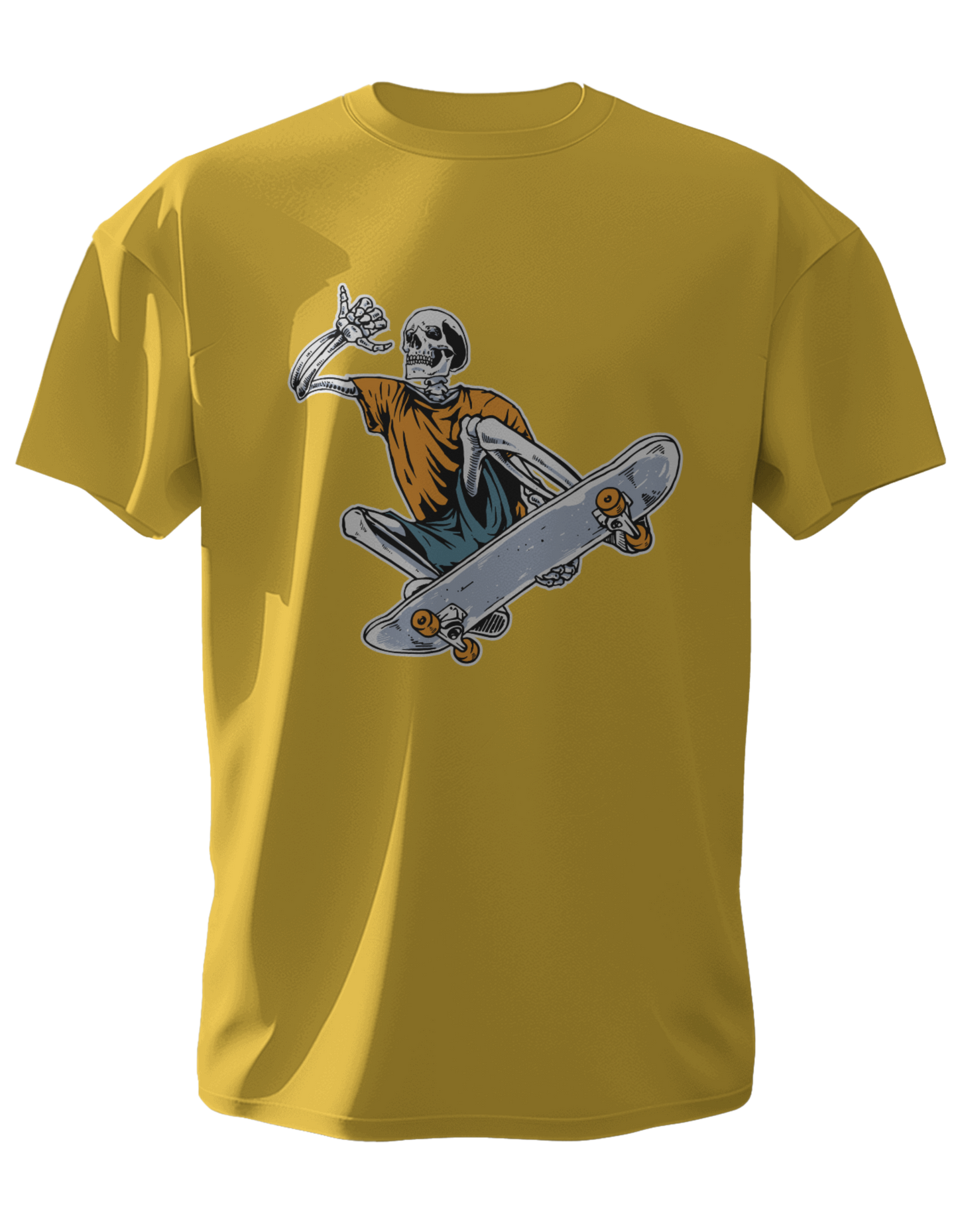 Round Neck Half Sleeve Classic T-Shirt with a graphic of a skateboarding character