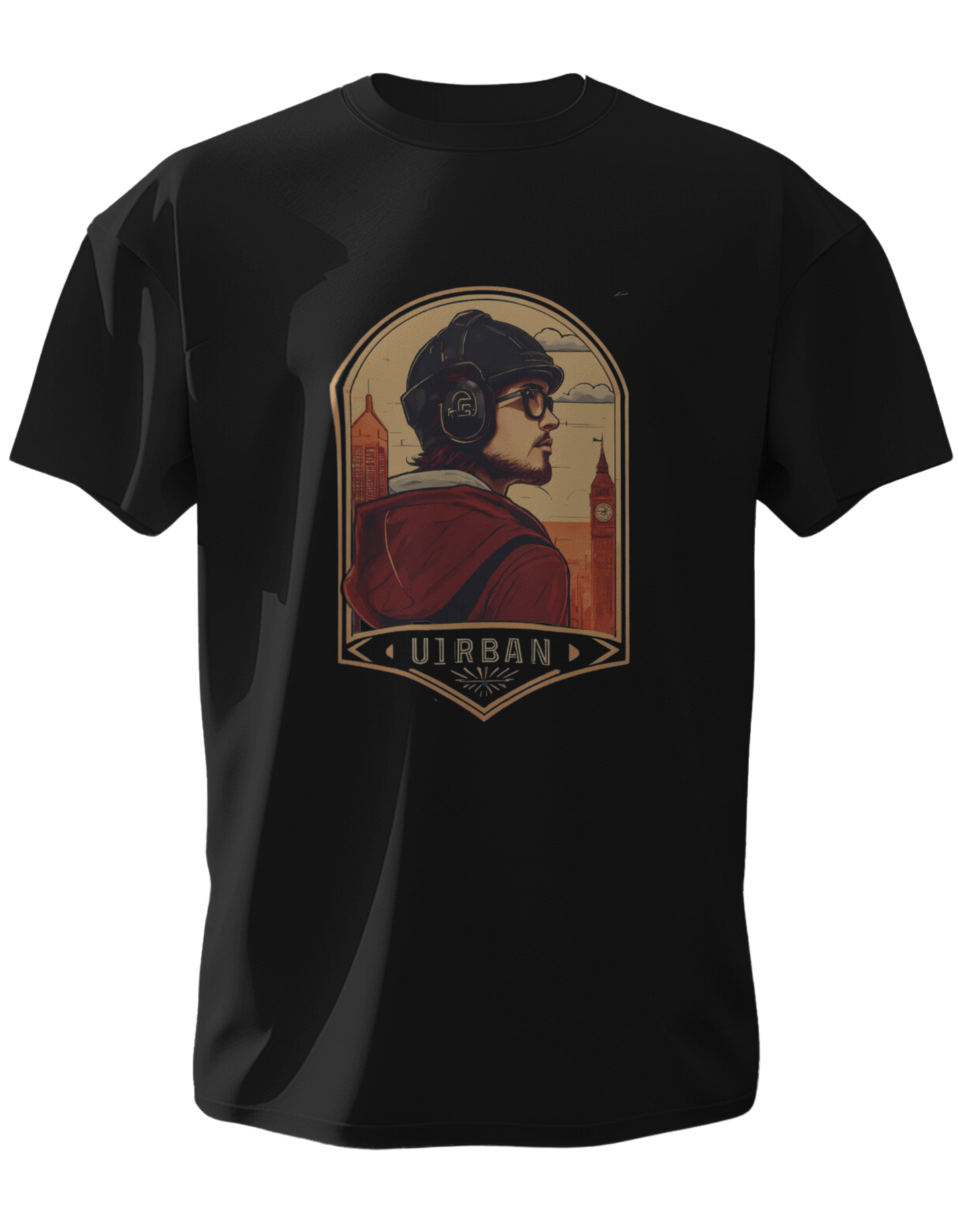 "Urban Graphic Printed Half-Sleeve T-Shirt"