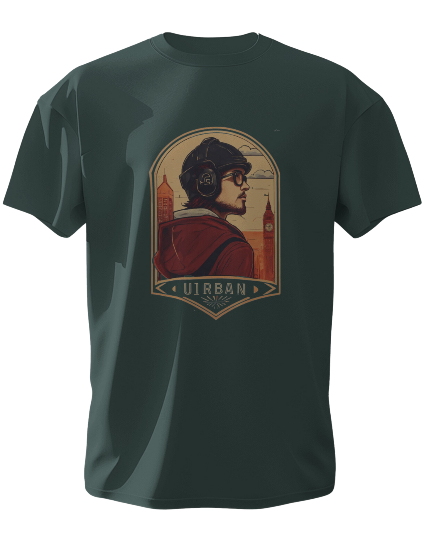 "Urban Graphic Printed Half-Sleeve T-Shirt"