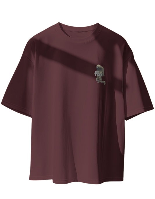 "Be Free" Oversized Printed Cotton T-Shirt