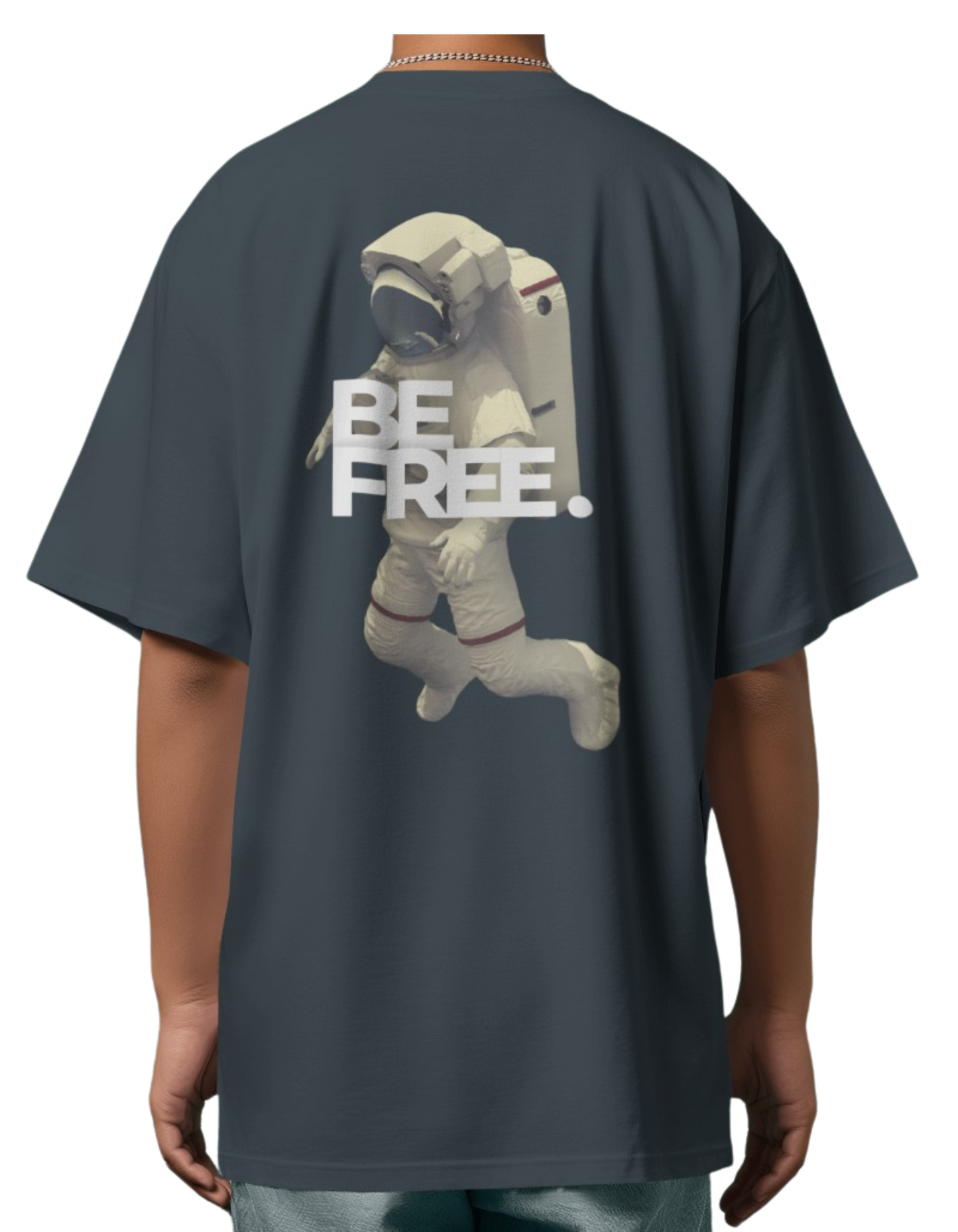 "Be Free" Oversized Printed Cotton T-Shirt