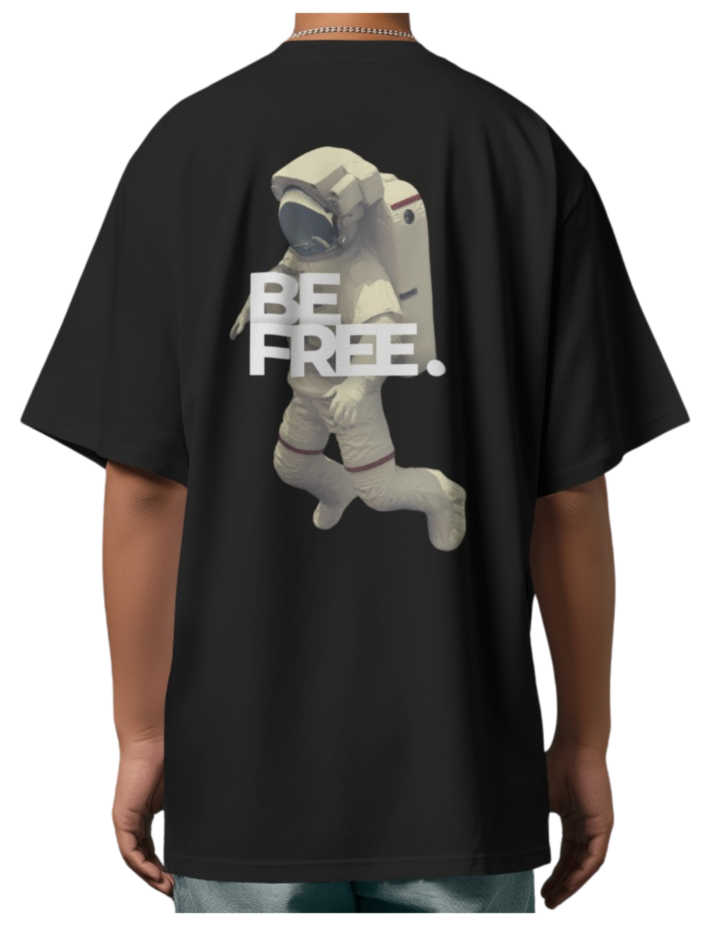 "Be Free" Oversized Printed Cotton T-Shirt