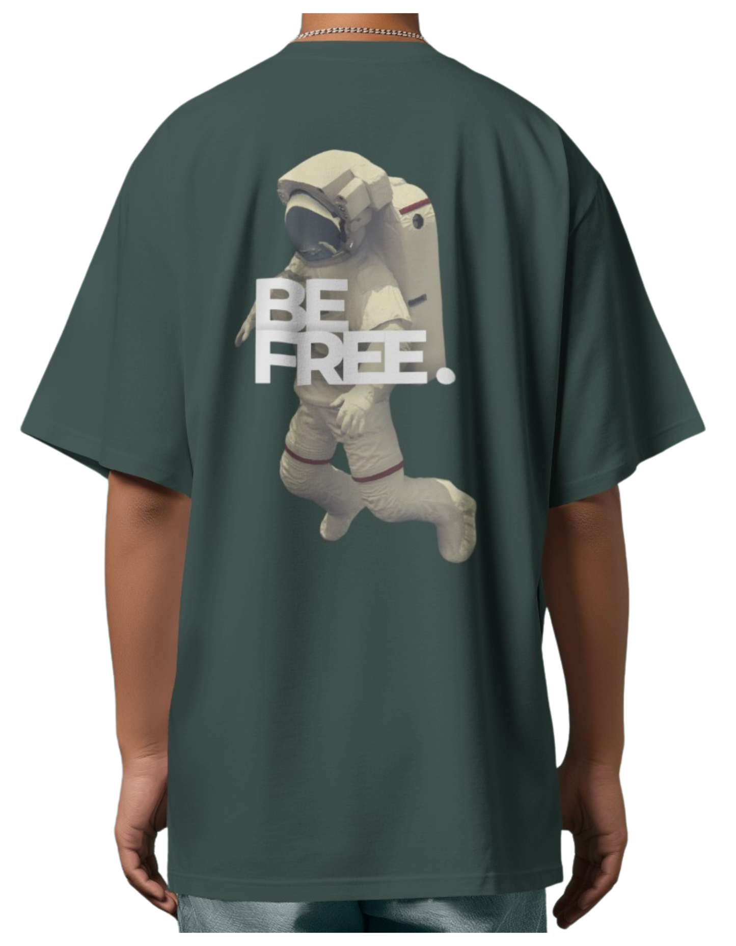 "Be Free" Oversized Printed Cotton T-Shirt