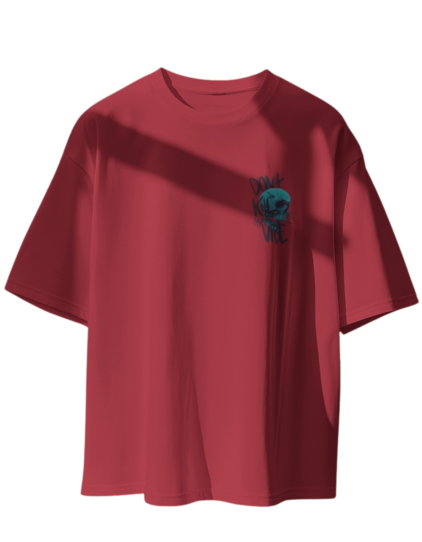 "Don't Kill My Vibe" Oversized Printed Cotton T-Shirt