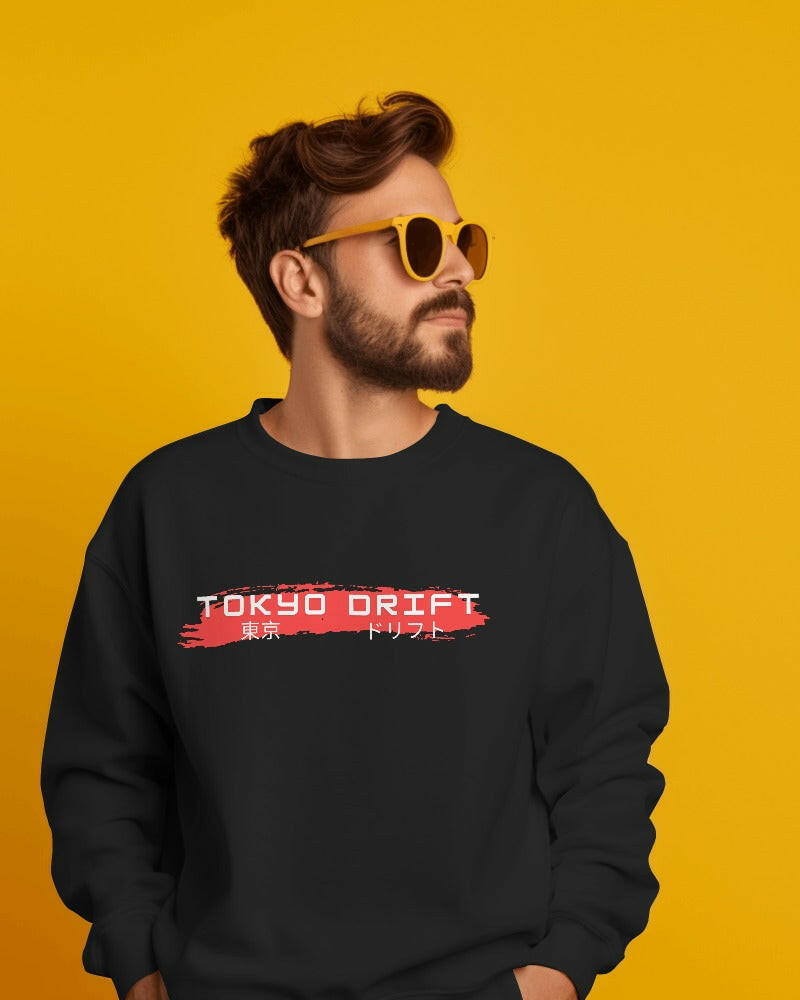 Lounge in Style: Trendy Tokyo Drift Printed Oversized Sweatshirt