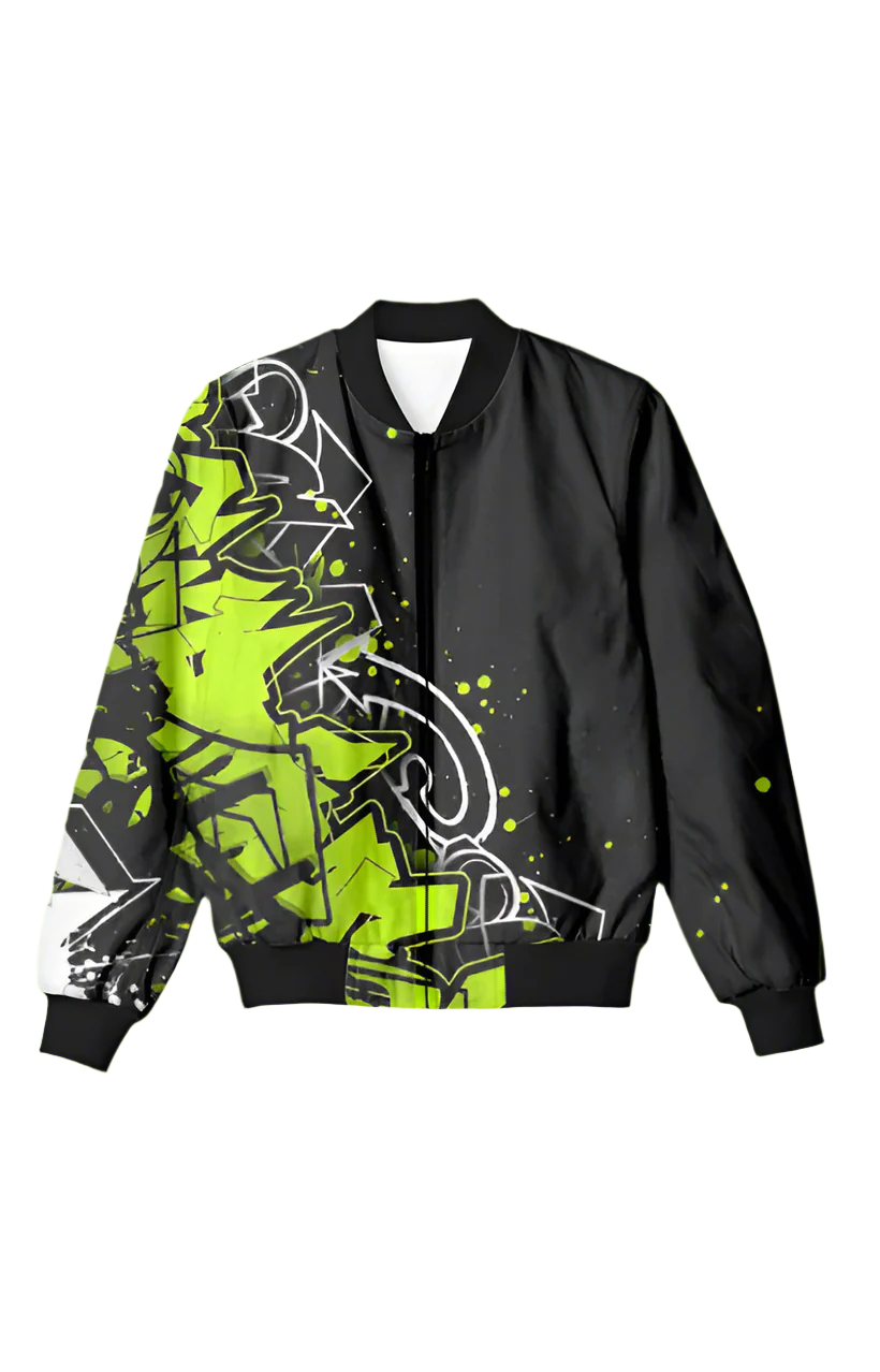 Graffiti Stylish Bomber Jacket – Streetwear Statement Piece