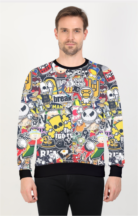 All-Over Printed Sweatshirt – Bold Style, Ultimate Comfort