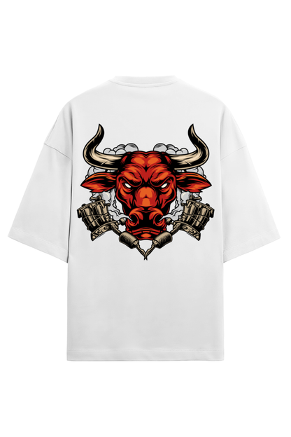 Angry Bull Printed Terry Oversized T-Shirt