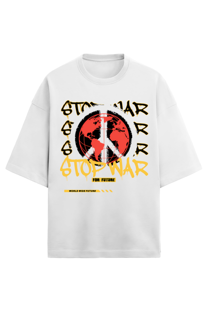 **“Stop War” Terry Oversized Tee**