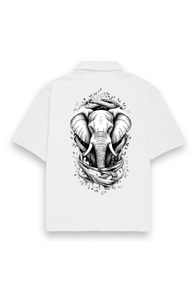 Elephant Printed Oversized Shirt