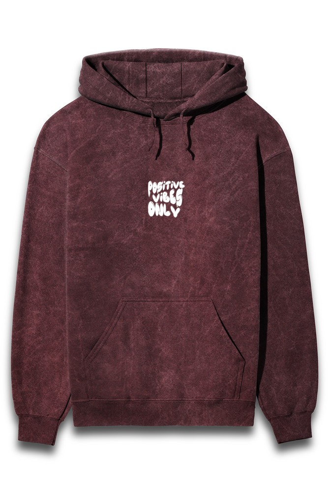 "Positive Vibes Only Acid Wash Hoodie"