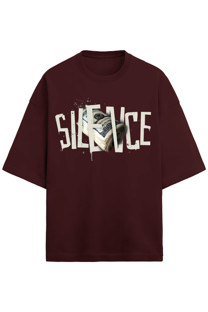 Luxurious 'SILENCE' Terry Oversized T-Shirt