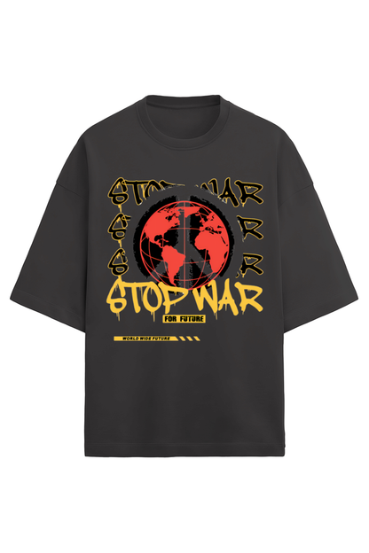 **“Stop War” Terry Oversized Tee**