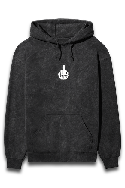 "Acid Wash hoodie with puff print"