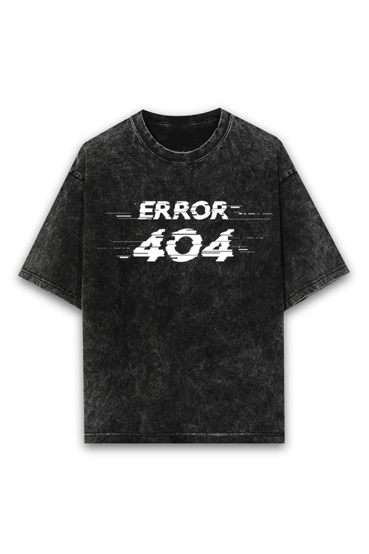 Error 404 Reflective Print Acid Wash Oversized Classic T-Shirt