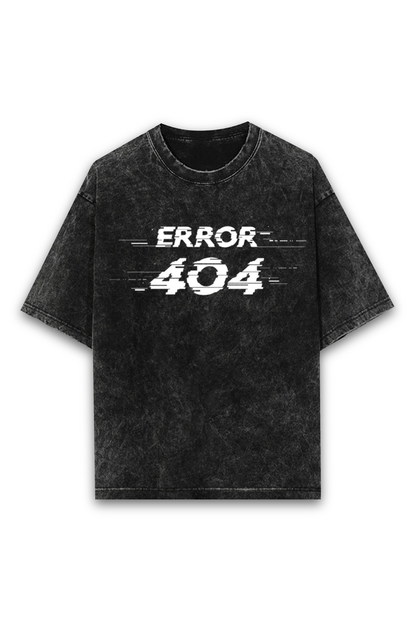 Error 404 Reflective Print Acid Wash Oversized Classic T-Shirt
