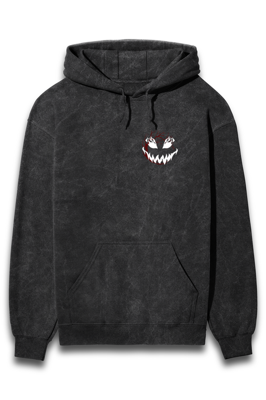 Acid wash printed hoodie