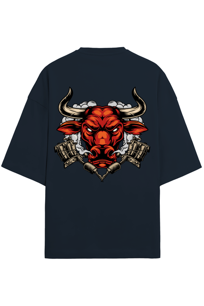 Angry Bull Printed Terry Oversized T-Shirt