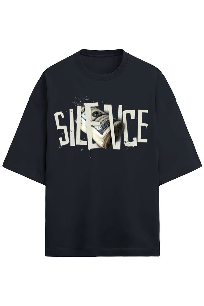 Luxurious 'SILENCE' Terry Oversized T-Shirt