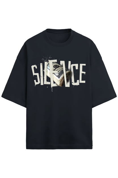 Luxurious 'SILENCE' Terry Oversized T-Shirt